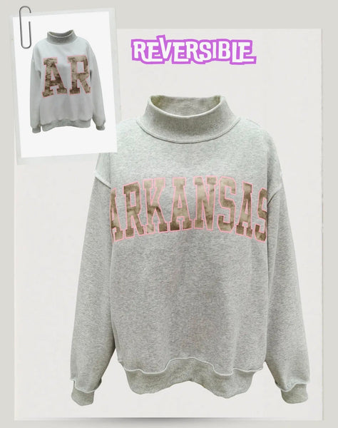 Arkansas Reversible Mock Neck Sweatshirt Camo