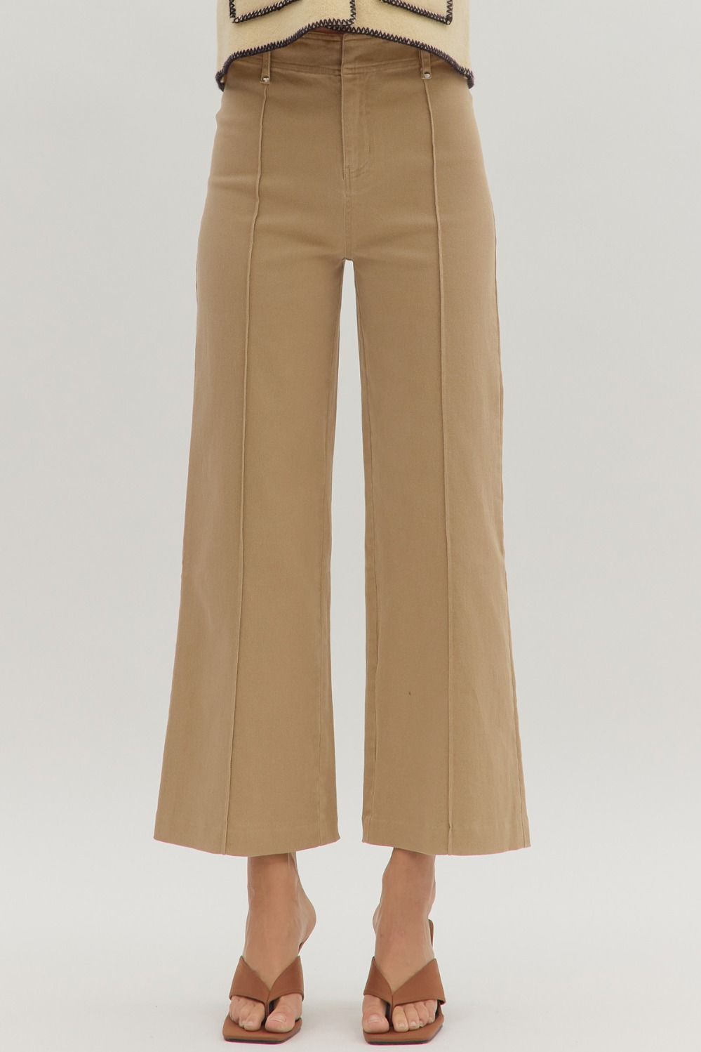 Camel Denim Wide Leg Jean