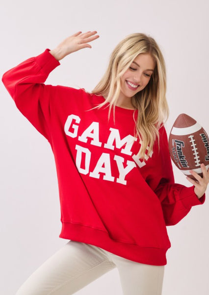 Varsity Game Day Sweatshirt Red