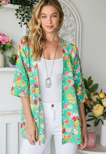 Stella Crinkle Floral Cardigan