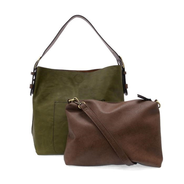 2 PC Joy Susan Classic Hobo Handbag Set Olive Brine