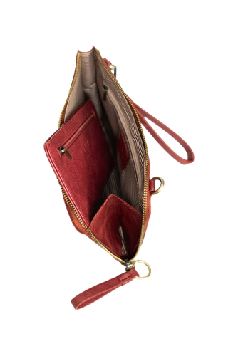 2 PC Karina Convertible Wristlet & Wallet Set Cranberry