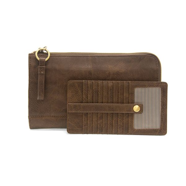 2 PC Karina Convertible Wristlet & Wallet Set Dark Walnut