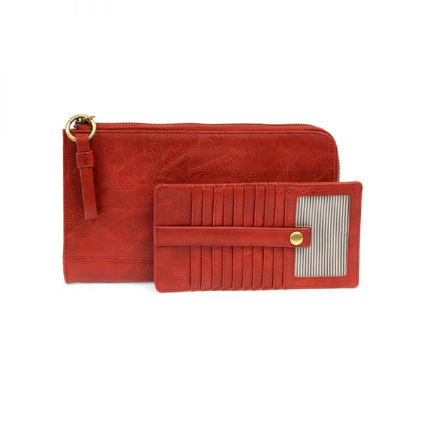 2 PC Karina Convertible Wristlet & Wallet Set Red