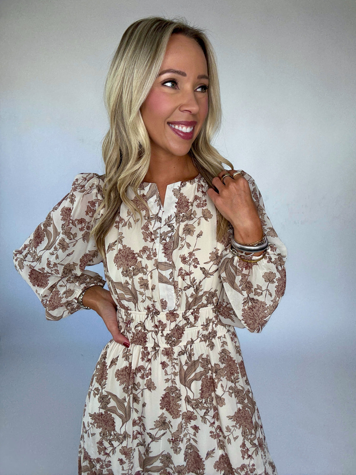 Stevie Cream Floral Maxi Dress