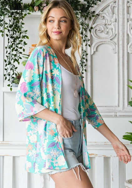 Lila Green Floral Cardigan