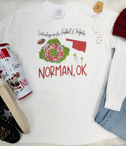 Comfort Colors Saturdays in Norman Long Sleeve Tee