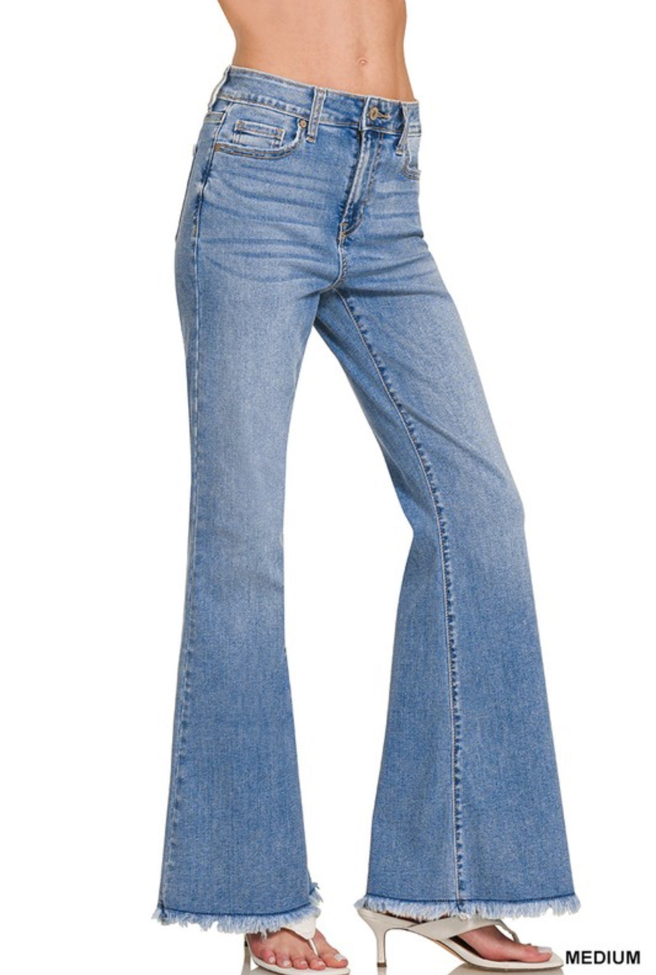 Zenana Medium Wash Flare Jean
