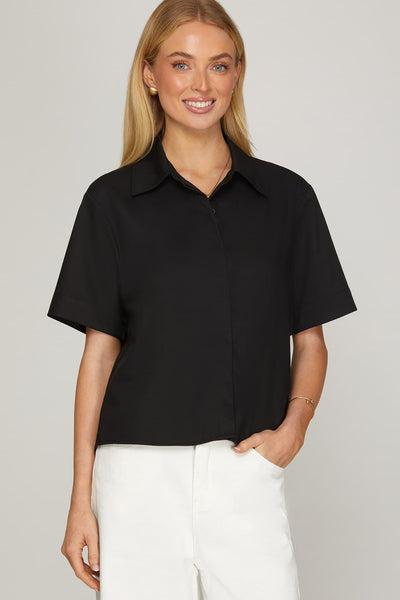 Short Sleeve Button Down Top
