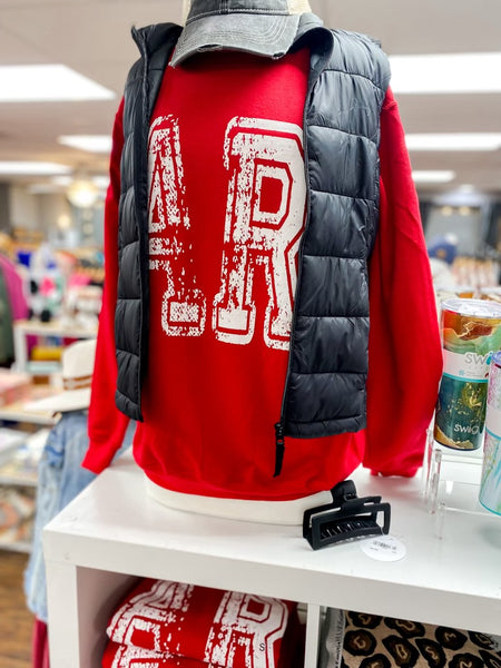 Red AR Screen Print Cozy Sweatshirt