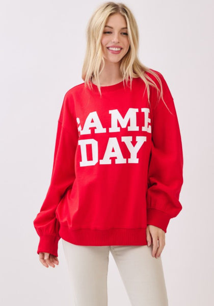 Varsity Game Day Sweatshirt Red