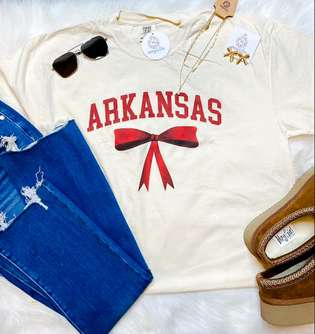 Comfort Colors Arkansas Coquette Bow Tee