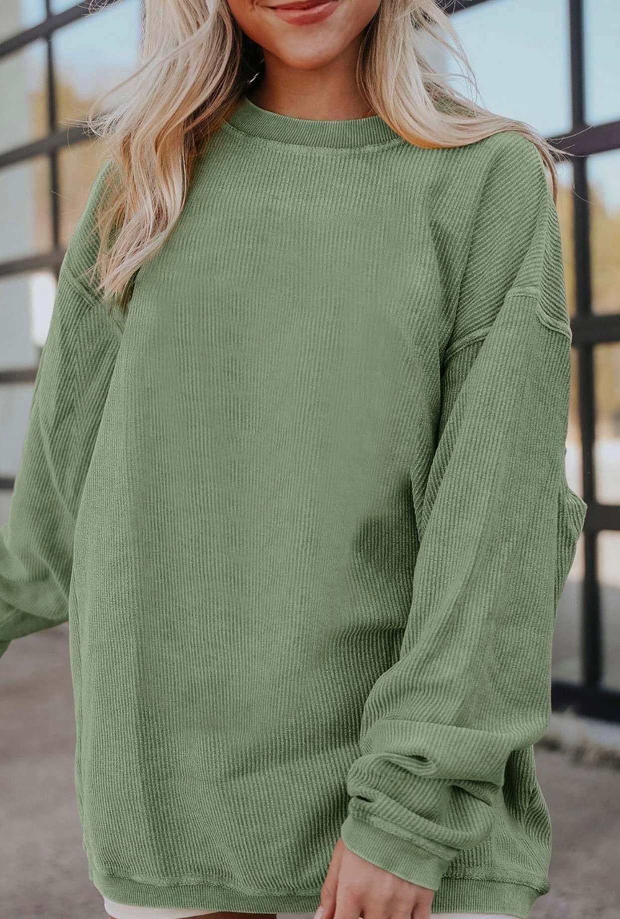 Andy Corded Pullover Green