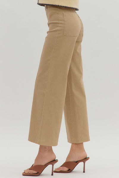 Camel Denim Wide Leg Jean