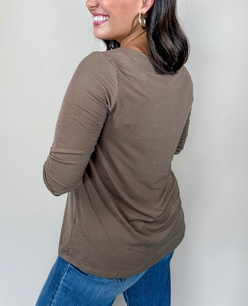 Dear Scarlett Solid Essential Top Mocha
