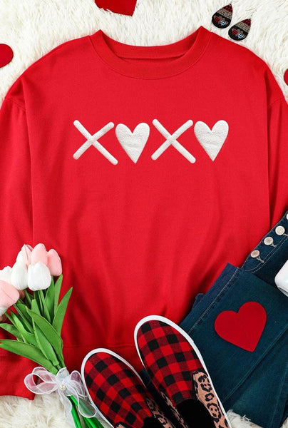 Kelsie Red XOXO Graphic Sweatshirt