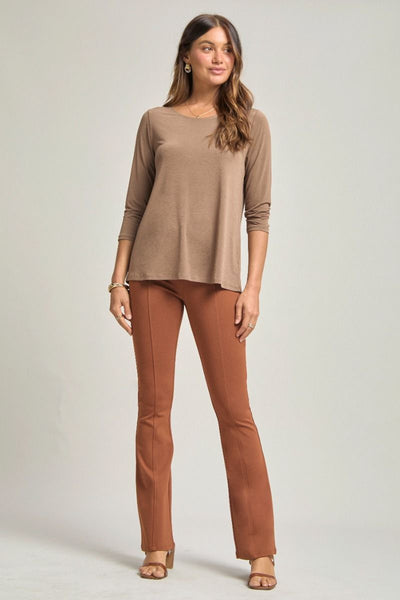 Dear Scarlett Solid Essential Top Mocha