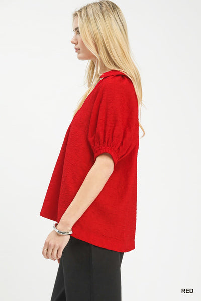 UMGEE Red Textured Top