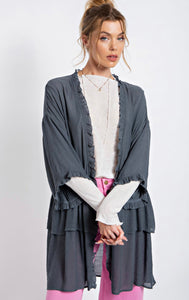 Romantic Ruffle Cardigan Ash