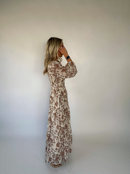 Stevie Cream Floral Maxi Dress