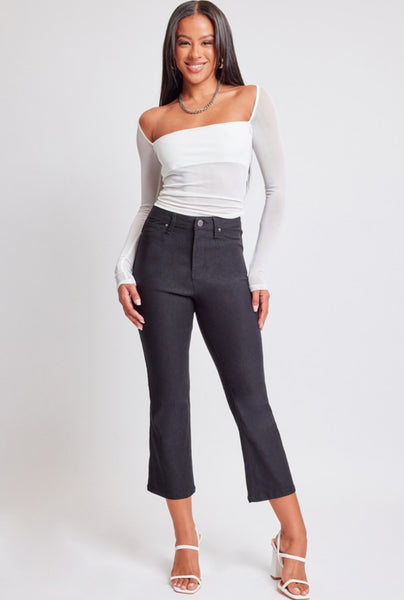 Hyperstretch Crop Kick Flare Pant Black