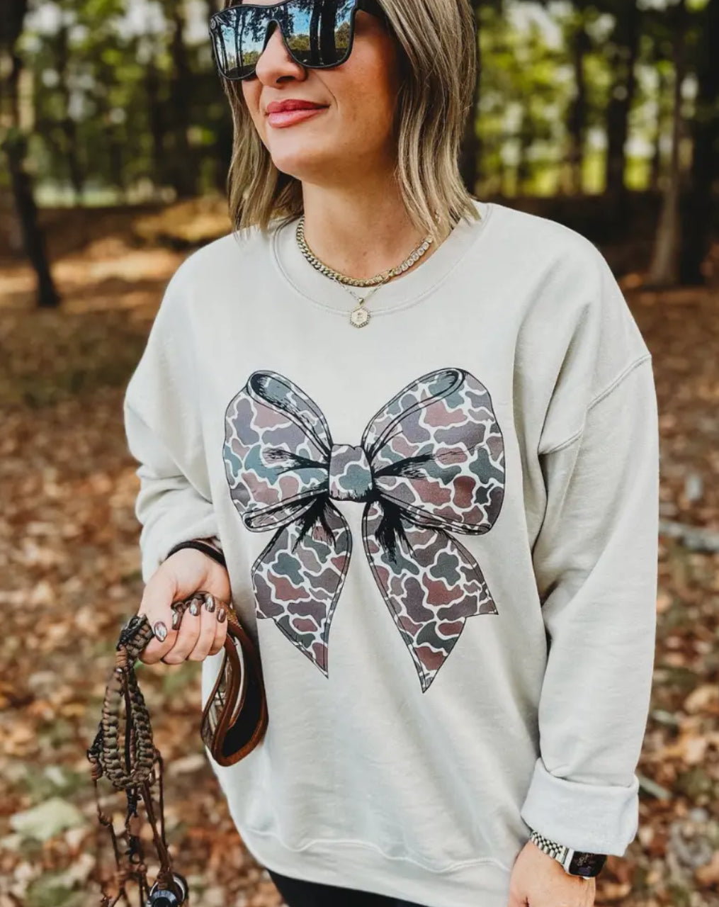 Camo Bow Sweatshirt