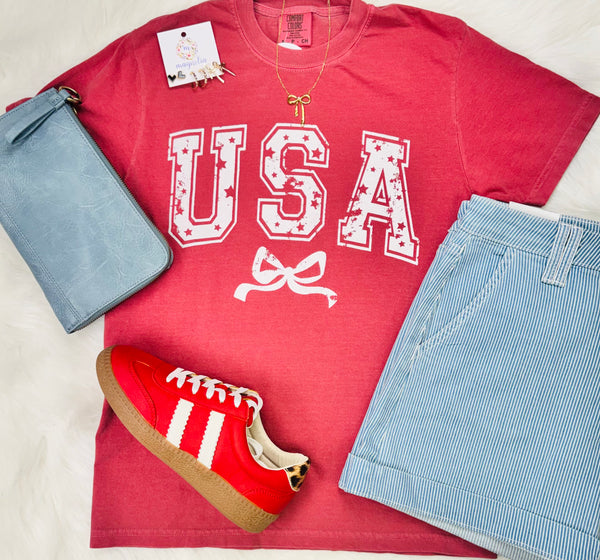 Comfort Colors USA Coquette Tee Crimson