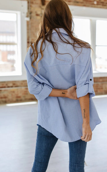 Blue Stripe Button Down Shirt