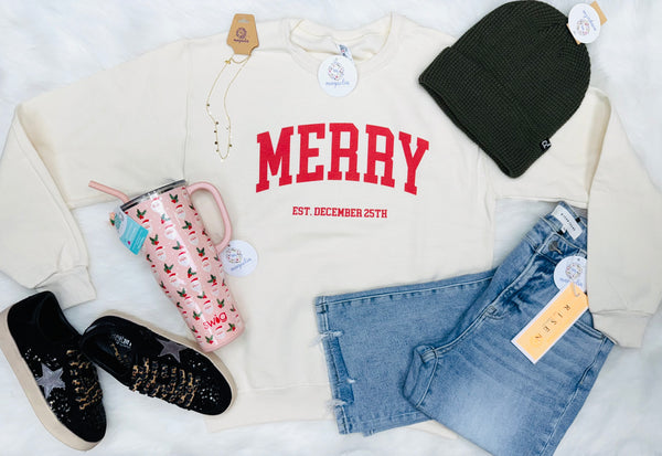 Merry Sweatshirt Heather Cream