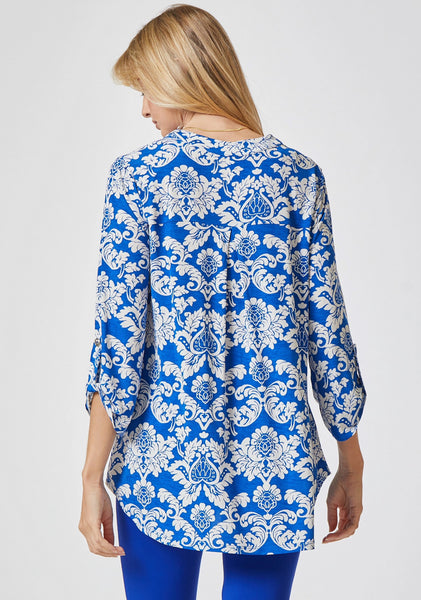 Lizzy Top Royal Blue Floral