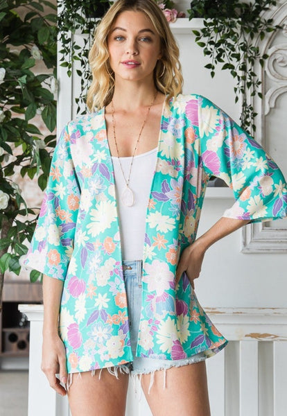Lila Green Floral Cardigan