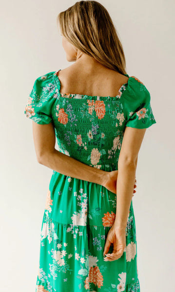 Dana Green Floral Midi Dress