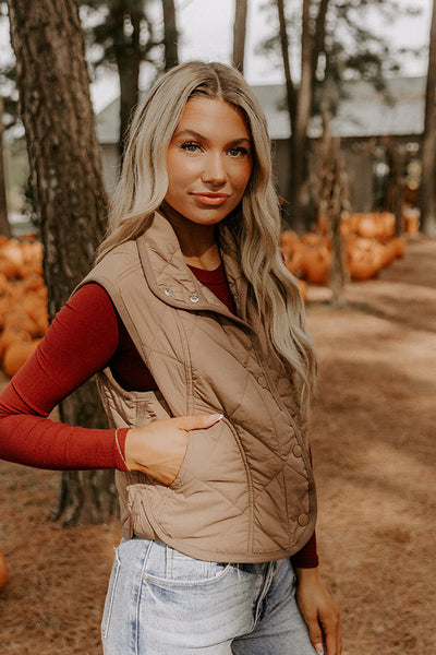 Lightweight Quilted Vest Mocha
