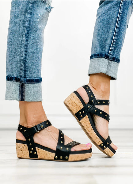 CORKYS Revolve Wedge Sandal Black