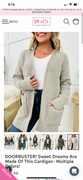 Cooler Days Cardigan Mocha