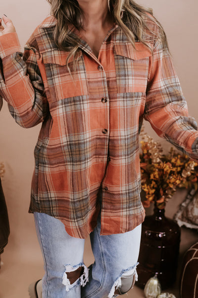 Sonoma Rust Plaid Flannel Button Down