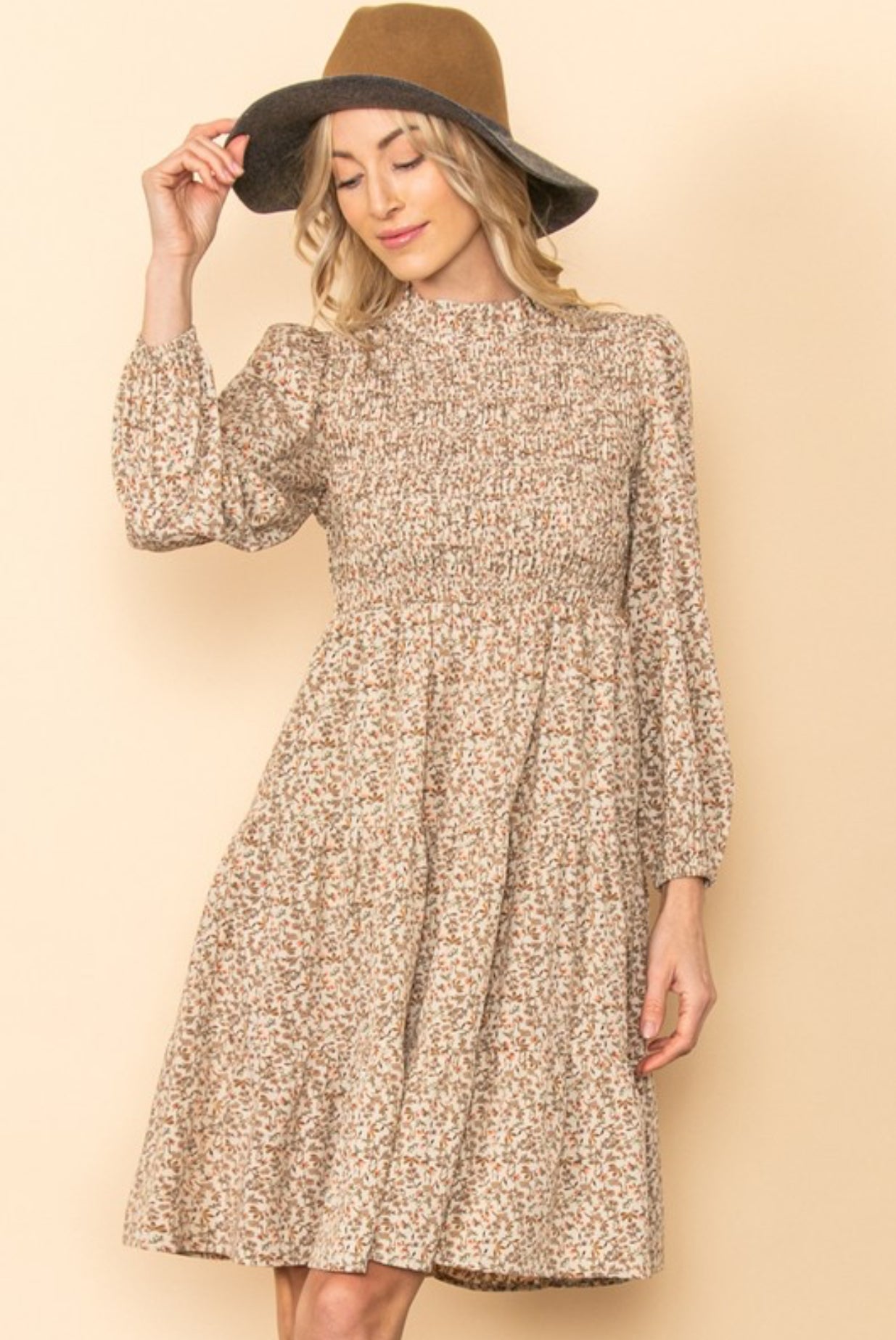 Elizabeth Vintage Floral Smocked Dress