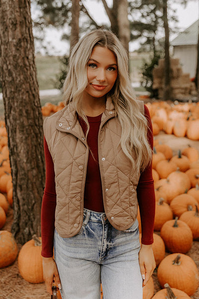 Lightweight Quilted Vest Mocha