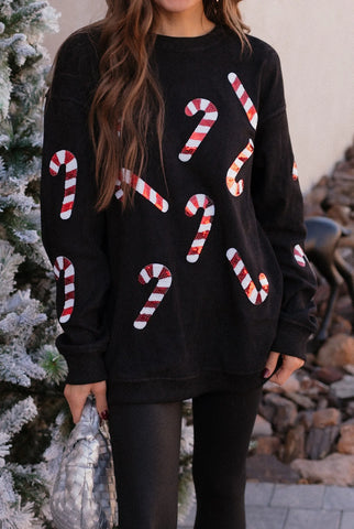 Candy Cane Sequin Corded Top