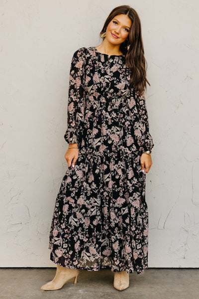 Stevie Black Floral Maxi Dress