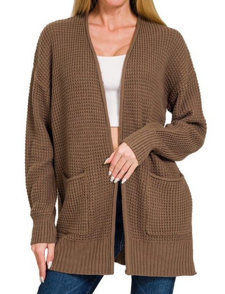 Cooler Days Cardigan Mocha Brown