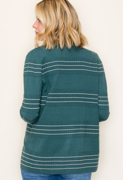 Stitch Stripe Cardigan Jade