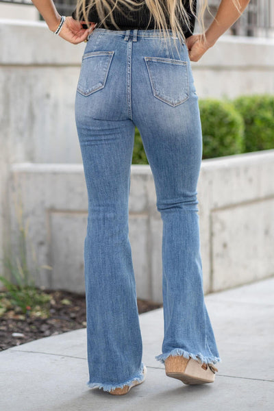 RISEN Urban Frayed Hem Flare Jean