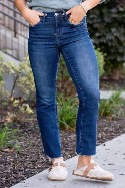 Lovervet Dark Wash Ankle Mini Flare Jean