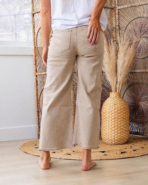 Wide Leg Crop Jean Ash Mocha