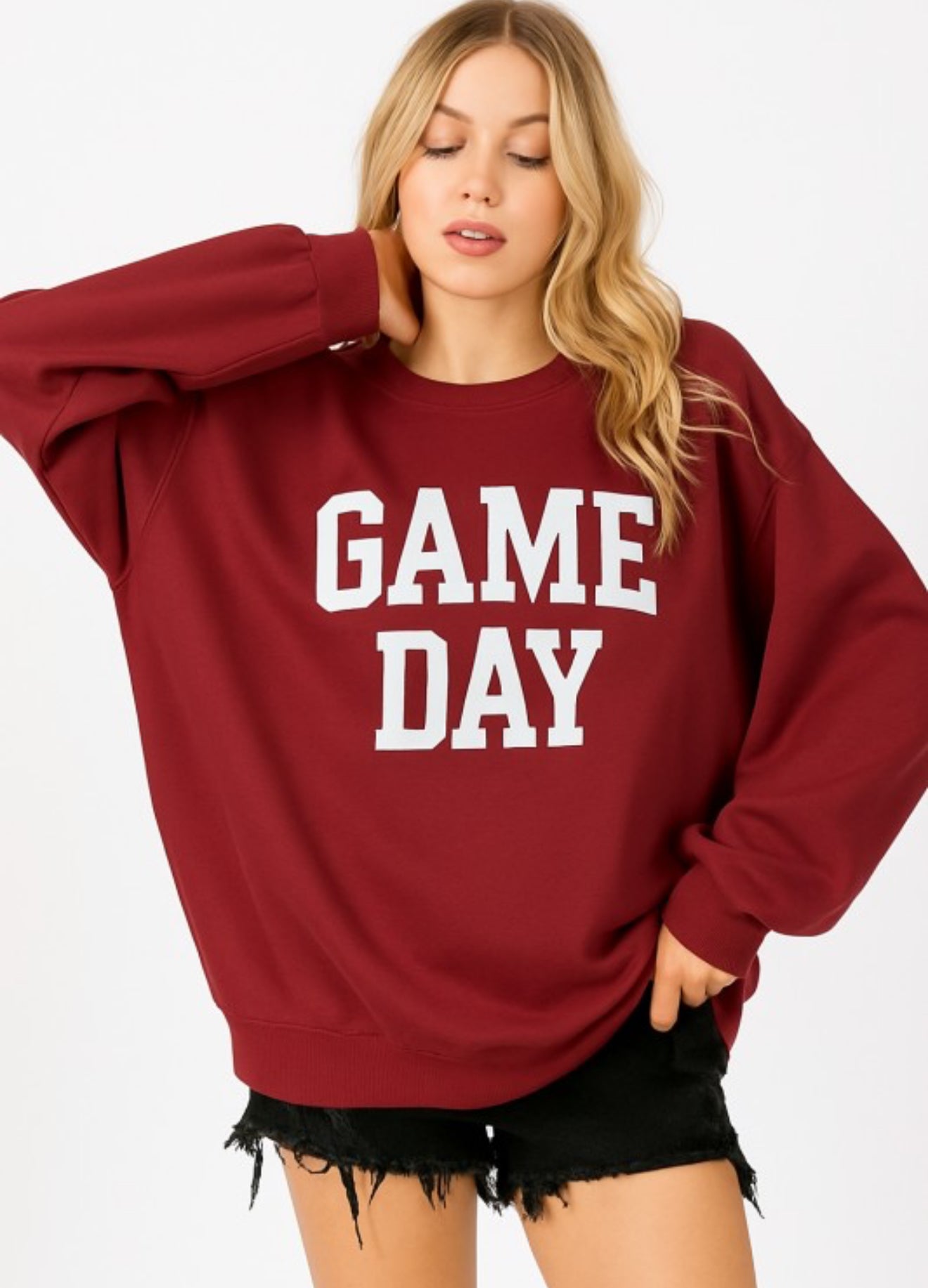 Varsity Game Day Sweatshirt Maroon
