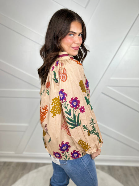 UMGEE Bloom Floral Textured Top