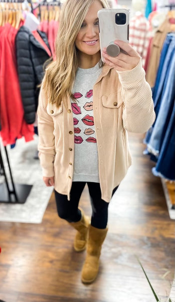 Multi Retro Lips Cozy Sweatshirt