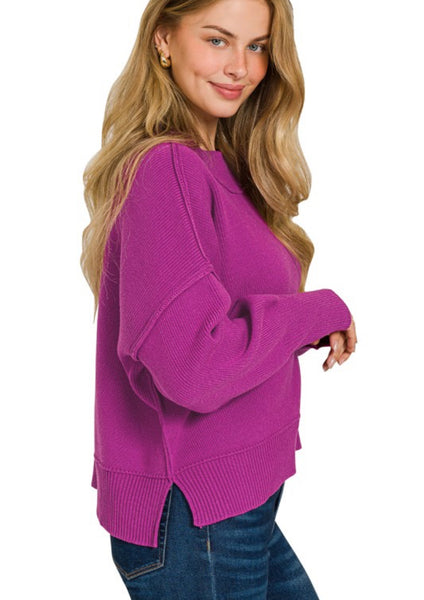 Classic Statement Sweater Plum