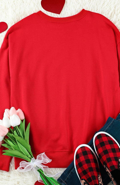 Kelsie Red XOXO Graphic Sweatshirt